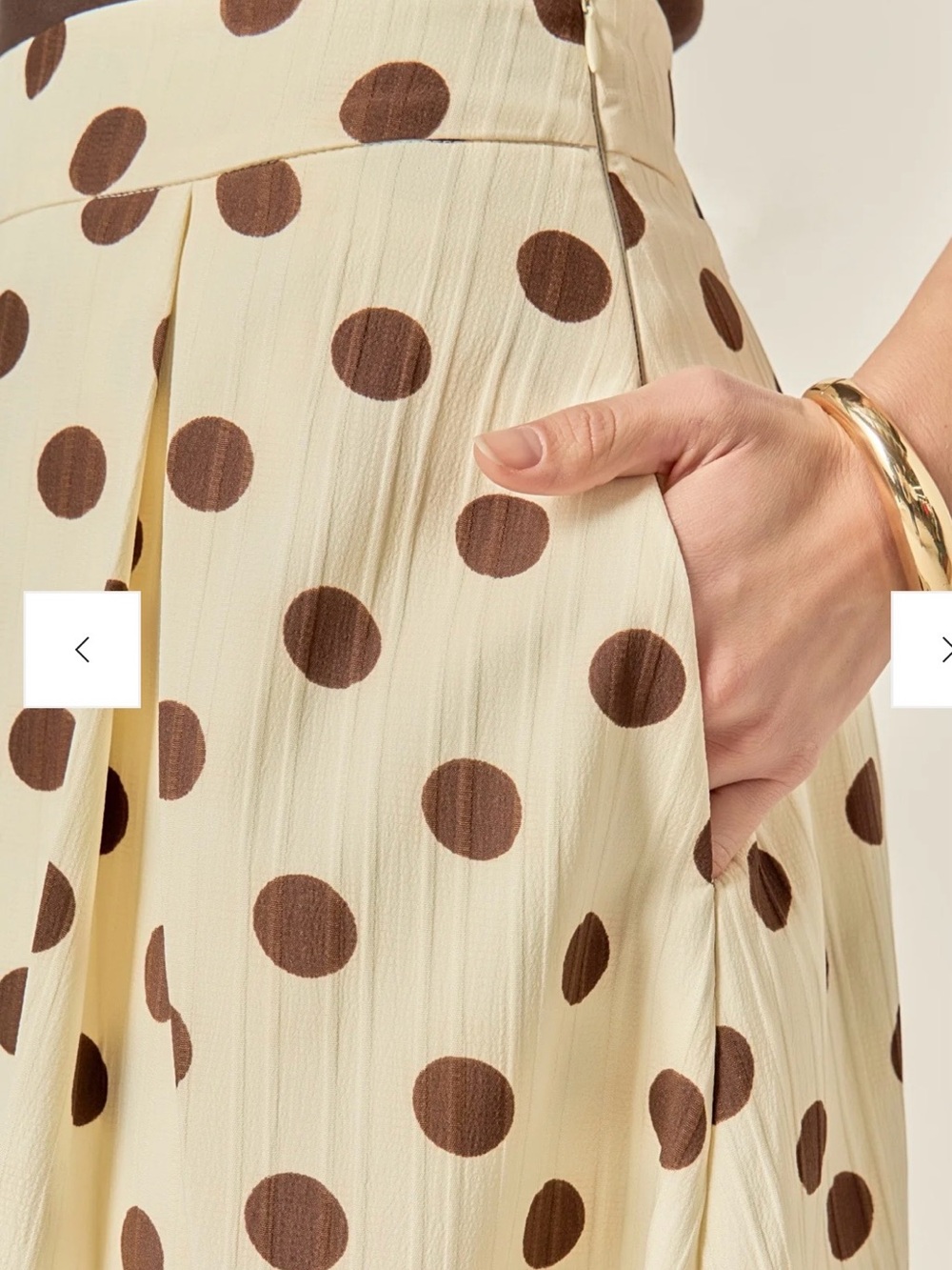 English Factory Polka Dot Pleated Midi Skirt - Picture 2 of 5